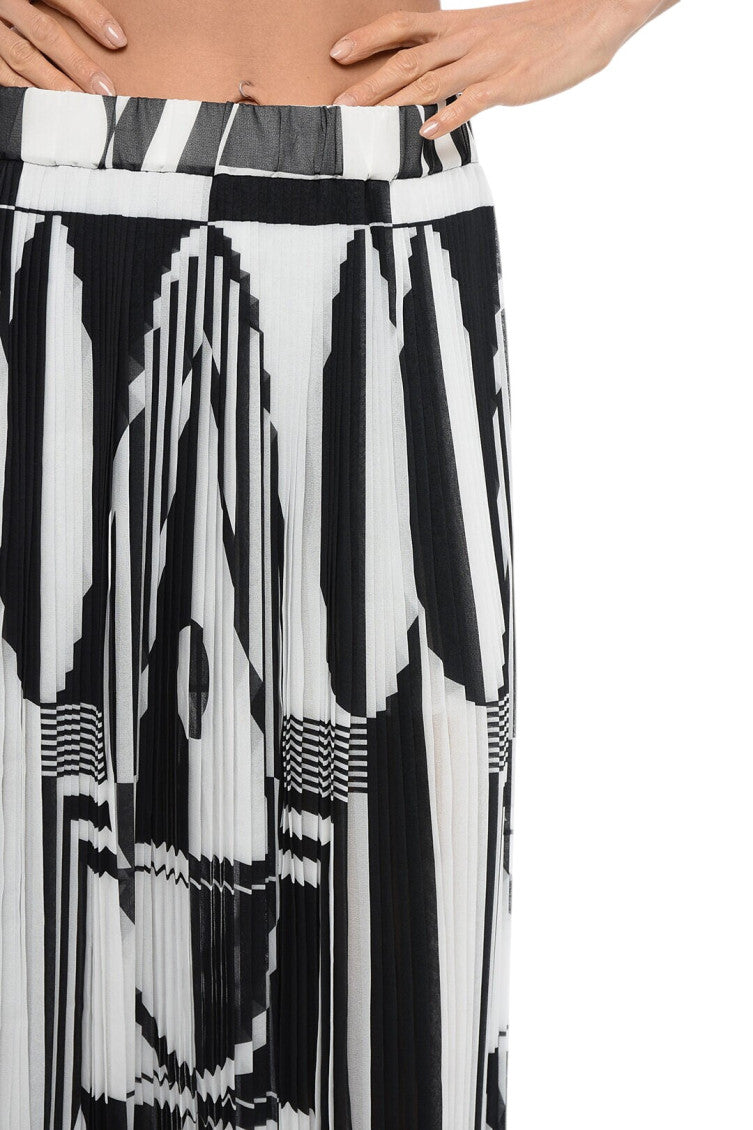 BlackWhite Geometric Maxi Skirt 3