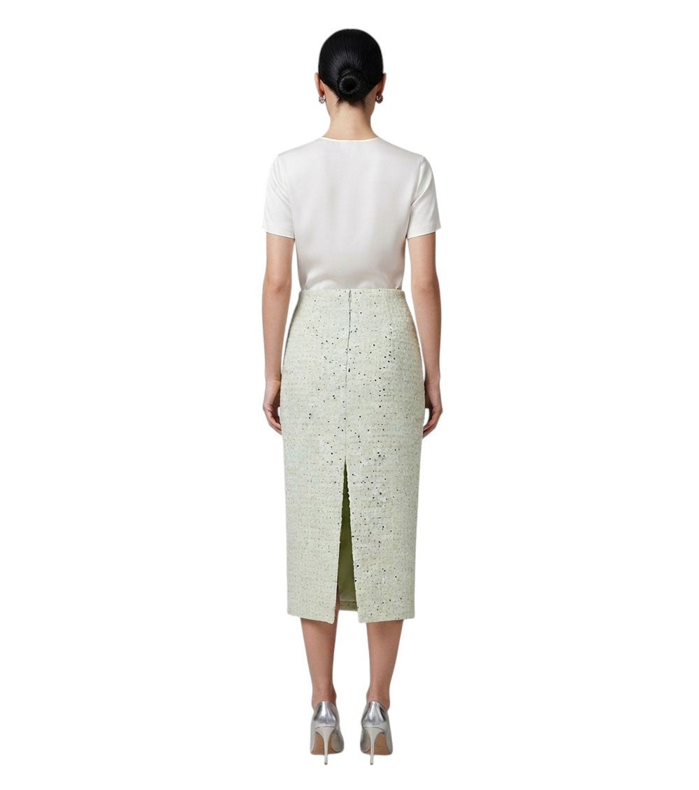Green Embellished Midi Skirt 2