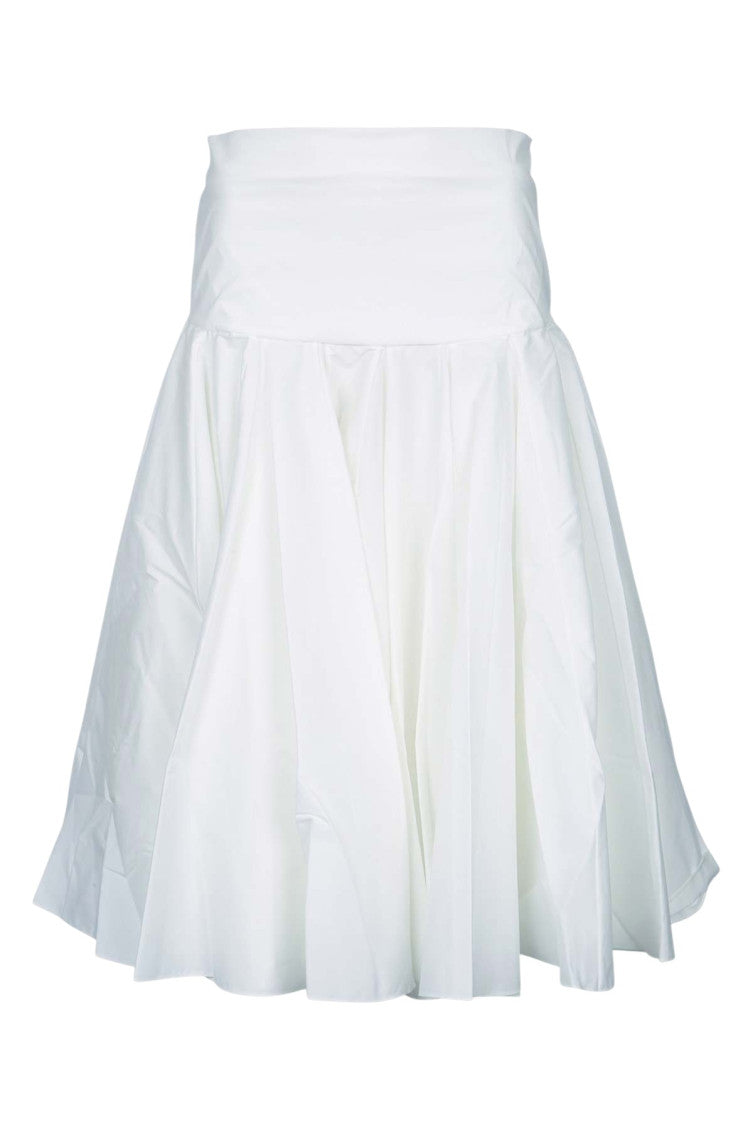 White Solid Midi Skirt 1