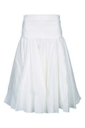 White Solid Midi Skirt 1