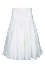 White Solid Midi Skirt 1