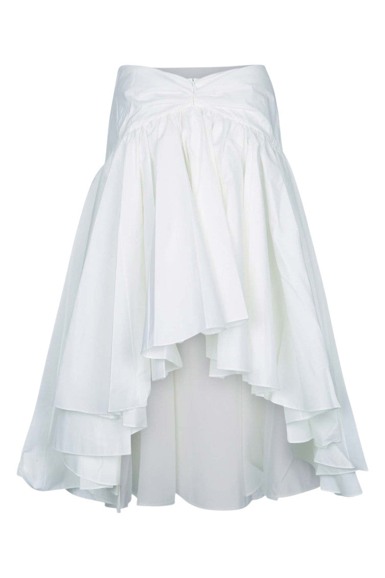 White Solid Midi Skirt 2