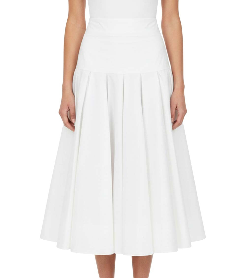 White Solid Midi Skirt 3