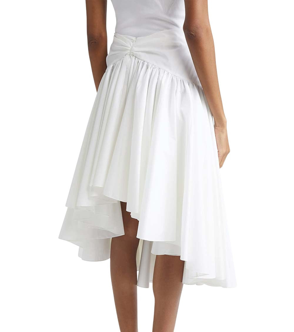 White Solid Midi Skirt 4