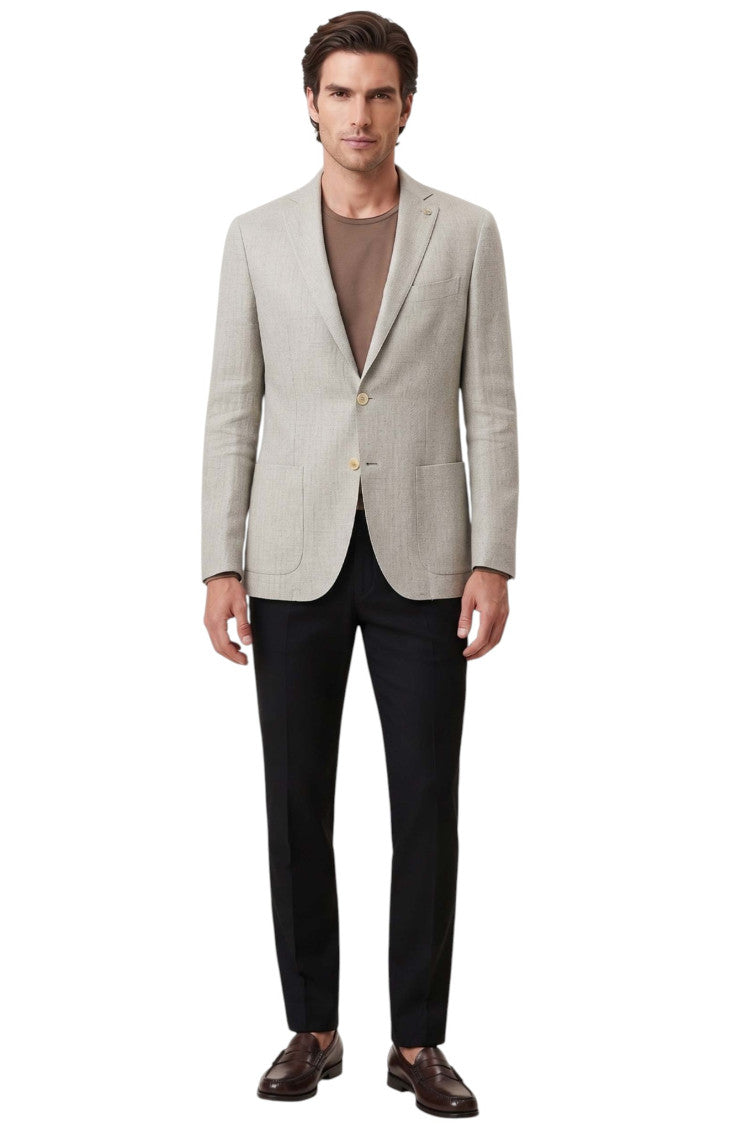 Light Beige Textured Blazer 3