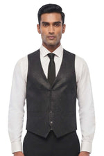 Black Textured Waistcoat 1