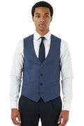 Blue Textured Waistcoat 1