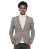 Brown Notched Lapel Blazer 1