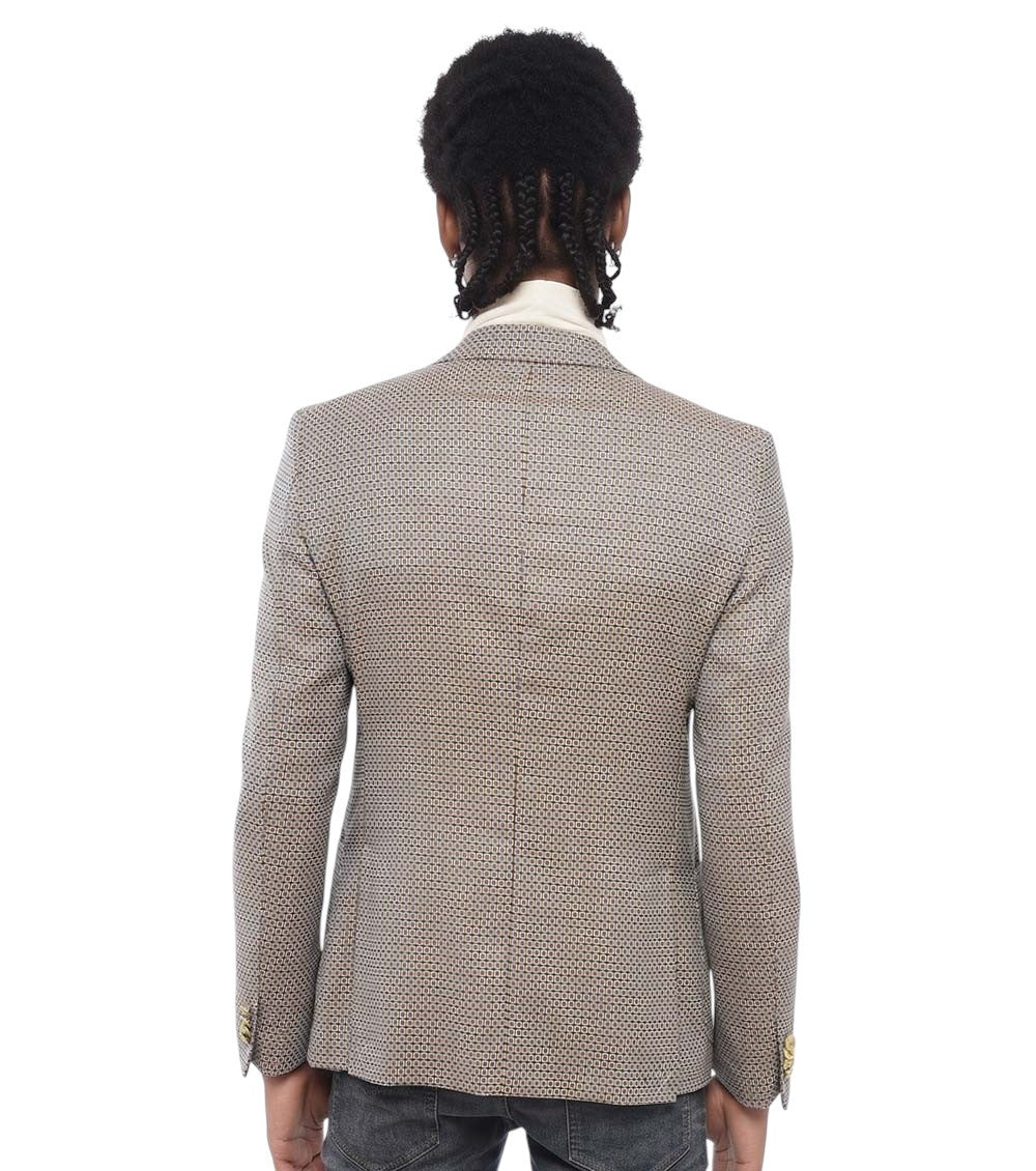 Brown Notched Lapel Blazer 2