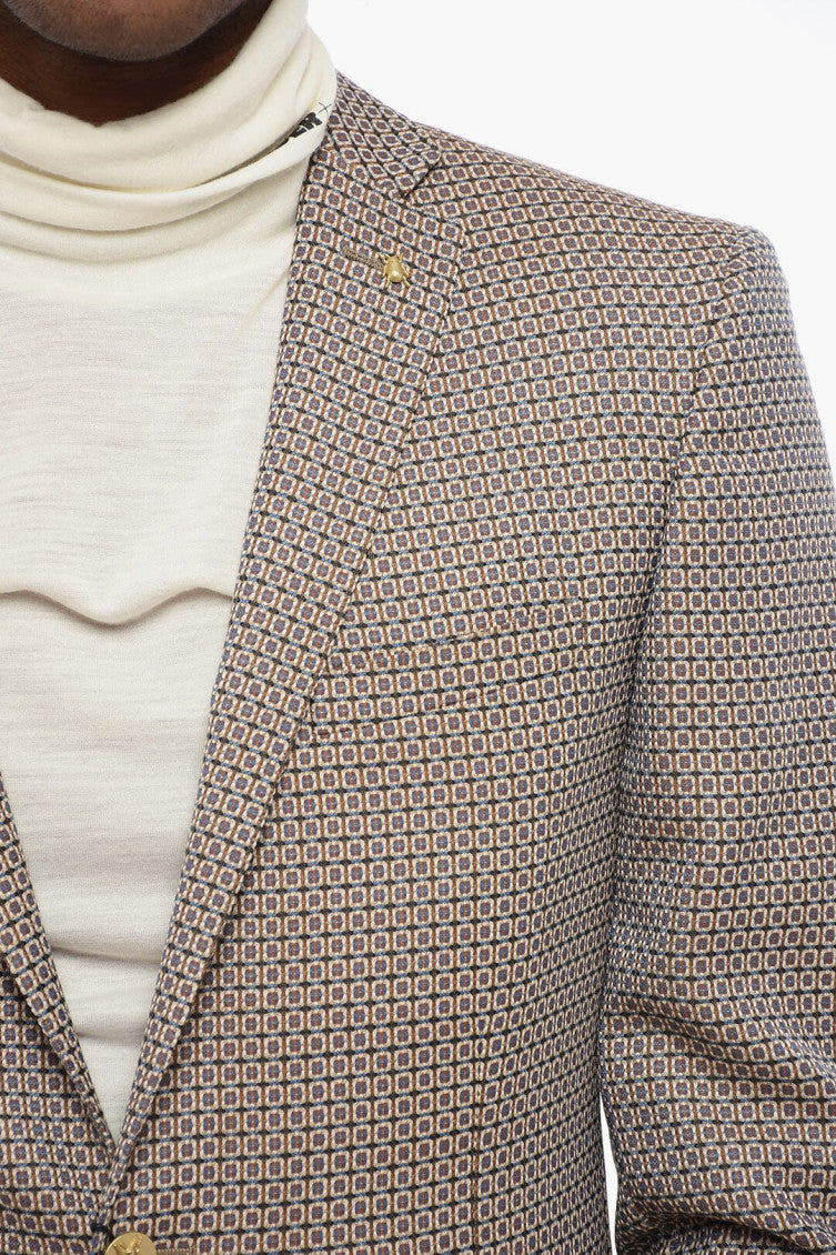 Brown Notched Lapel Blazer 3