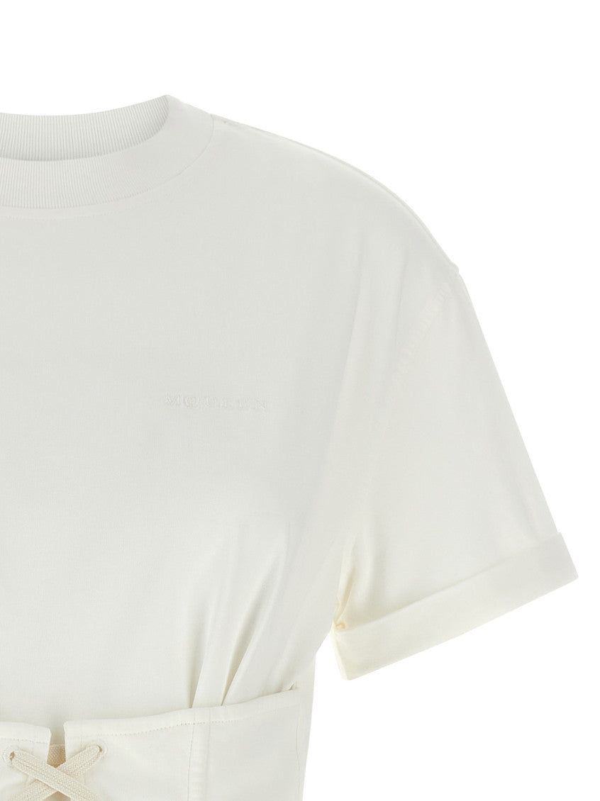 White Solid Crew Neck T-Shirt 3