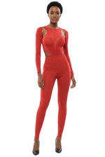 Red Round Neck Full Length Dress 1