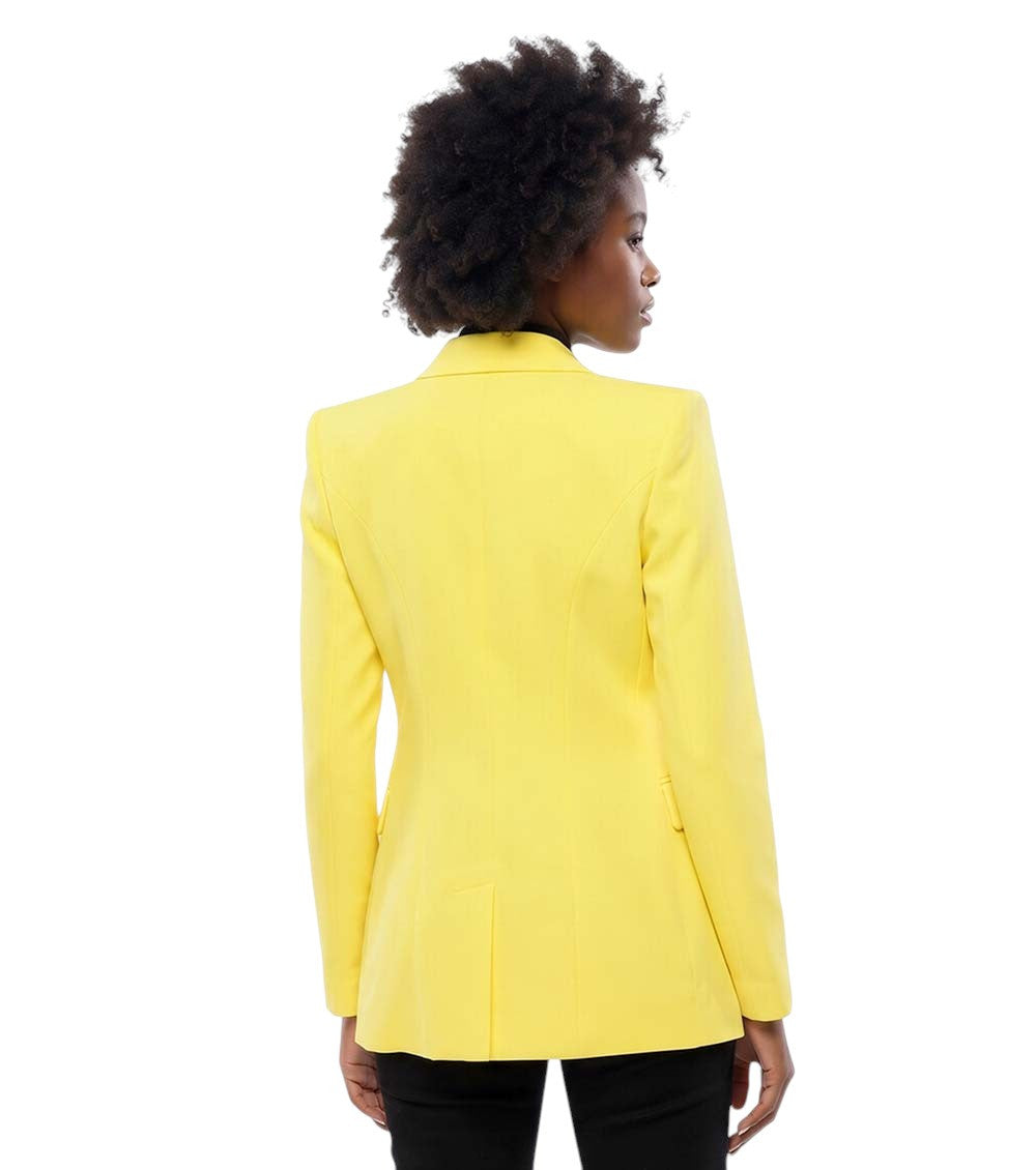 Yellow Peaked Lapel Blazer 2