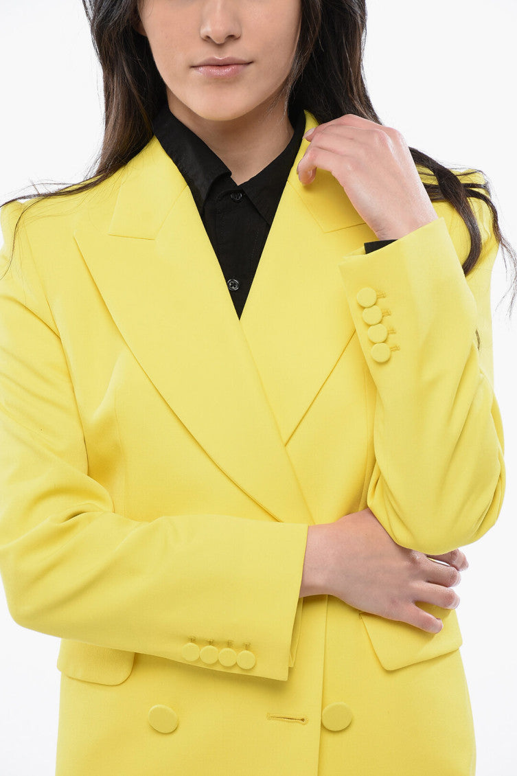 Yellow Peaked Lapel Blazer 3