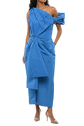 Blue One Shoulder Midi Dress 1