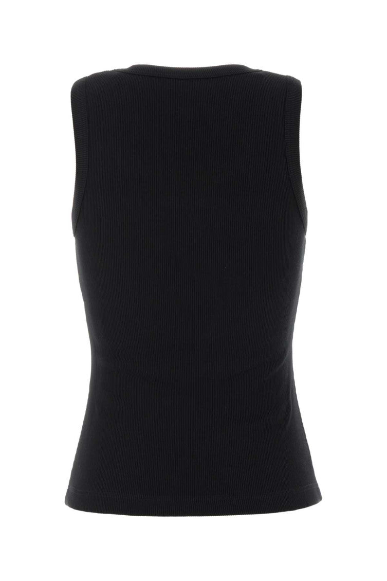 Black Logo Round Neck Top 2