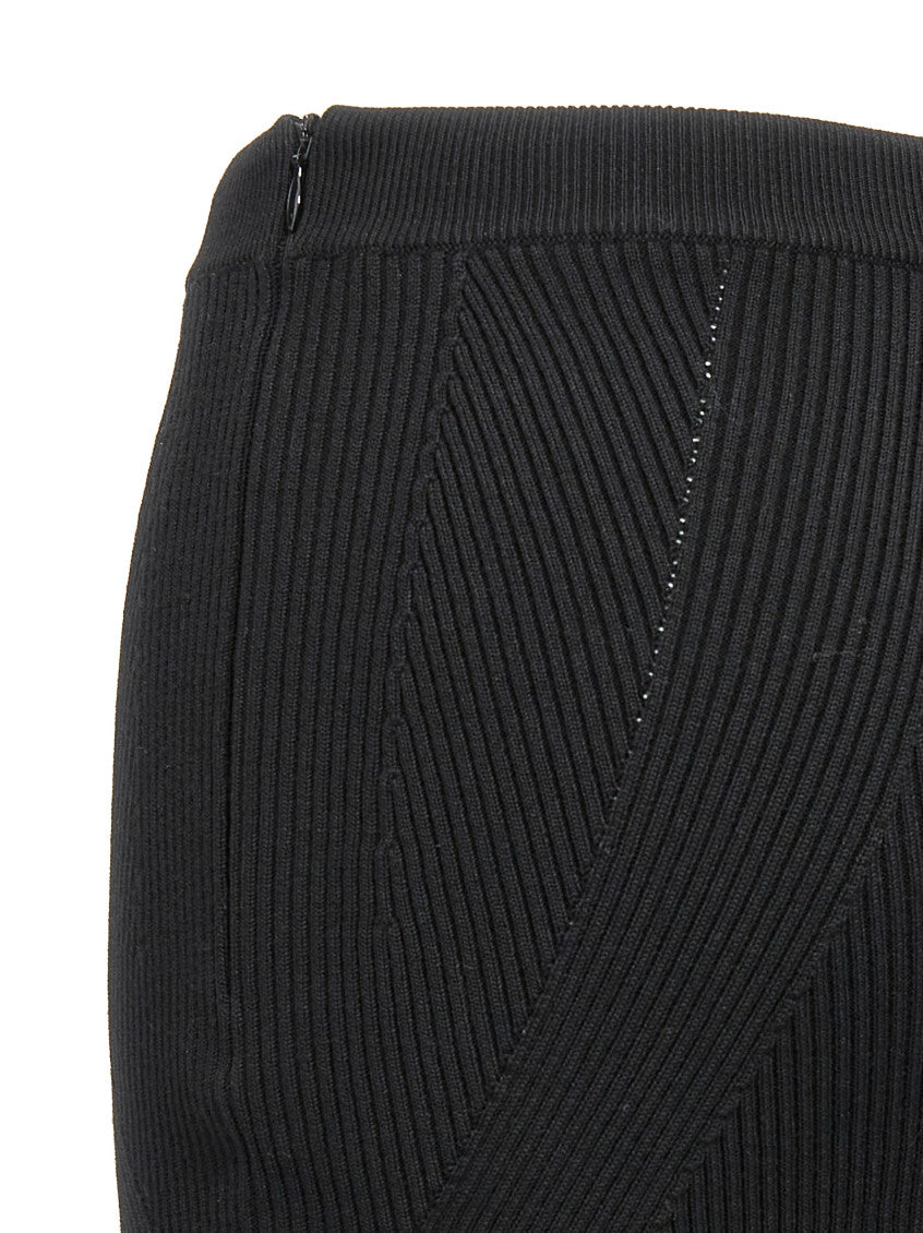 Black Textured Midi Skirt 5