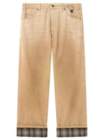 Beige Straight Mid Rise Jeans 1