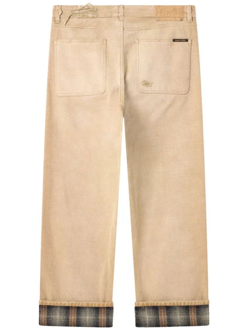 Beige Straight Mid Rise Jeans 2