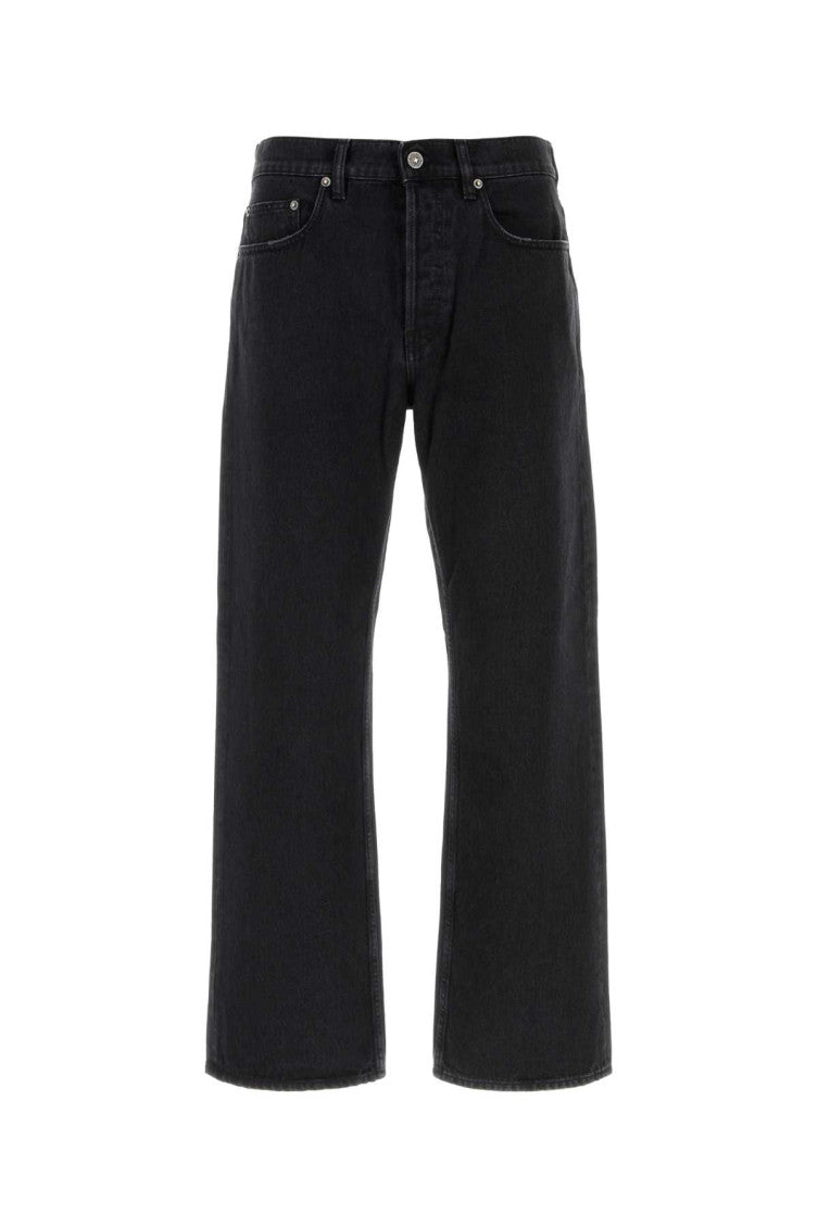 Black Straight Mid Rise Jeans 1