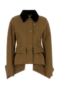 Brown Solid Shirt Collar Jacket 1