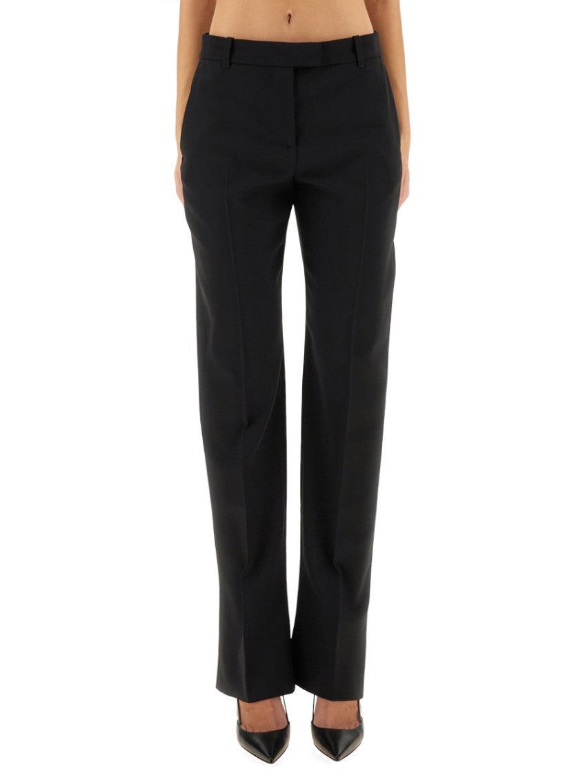 Black Straight Flat Front Pants 1