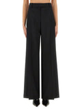 Black Wide Flat Front Pants 1