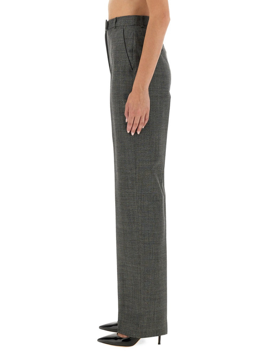 Grey Straight Flat Front Pants 4