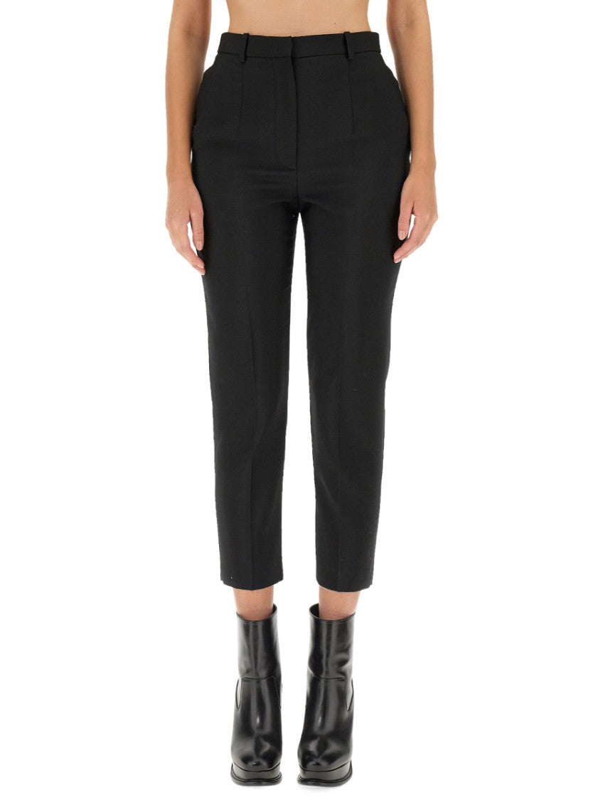 Black Slim Flat Front Pants 1