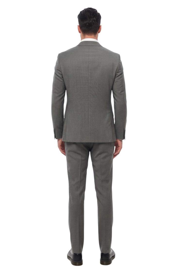 Grey Notched Lapel Suit 3