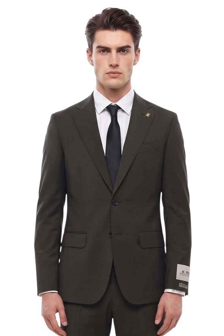 Dark Brown Notched Lapel Suit 3
