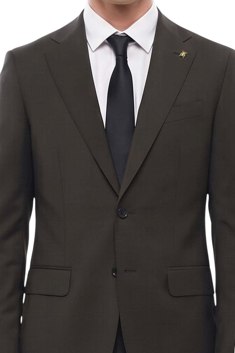 Dark Brown Notched Lapel Suit 4