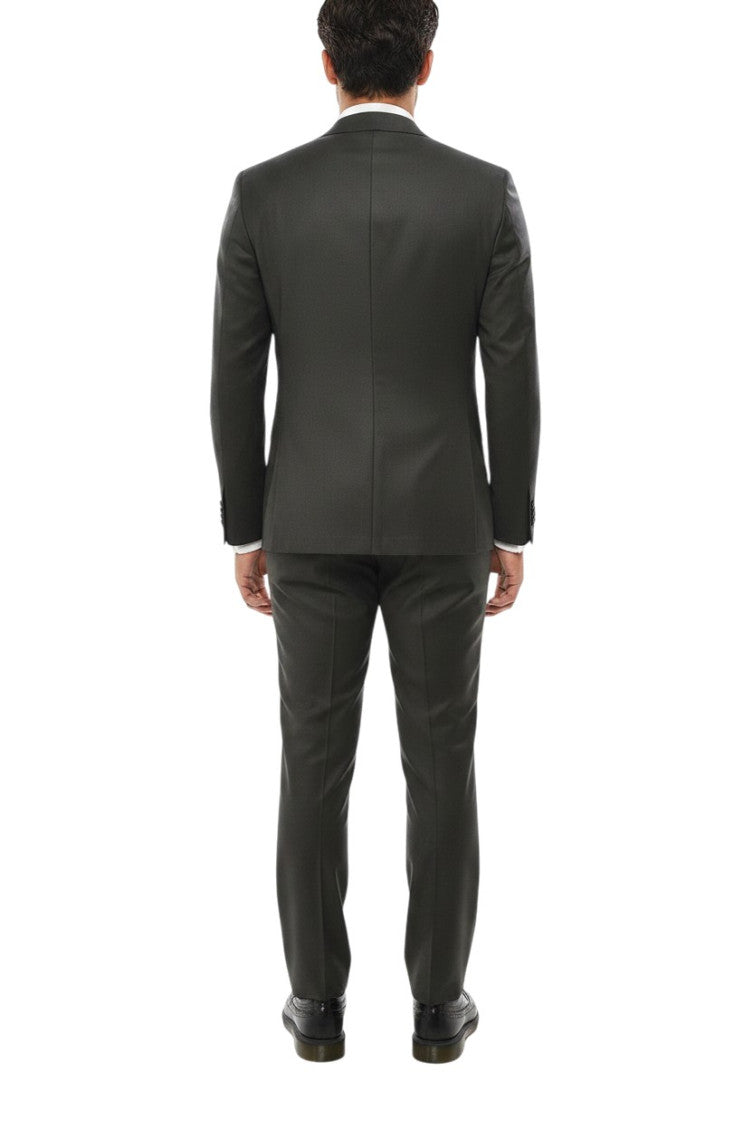 Dark Grey Notched Lapel Suit 2