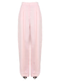 Pink Relaxed Pleated Pants 1