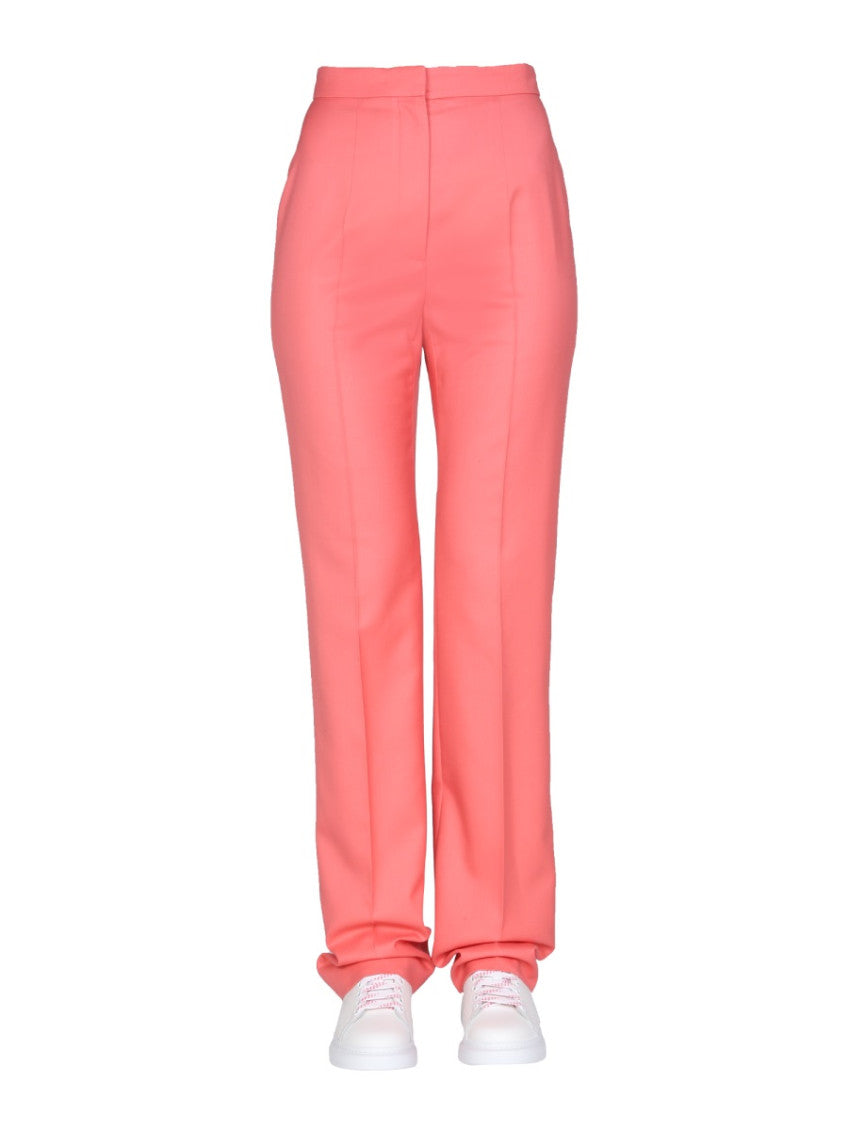 Red Straight Flat Front Pant 1