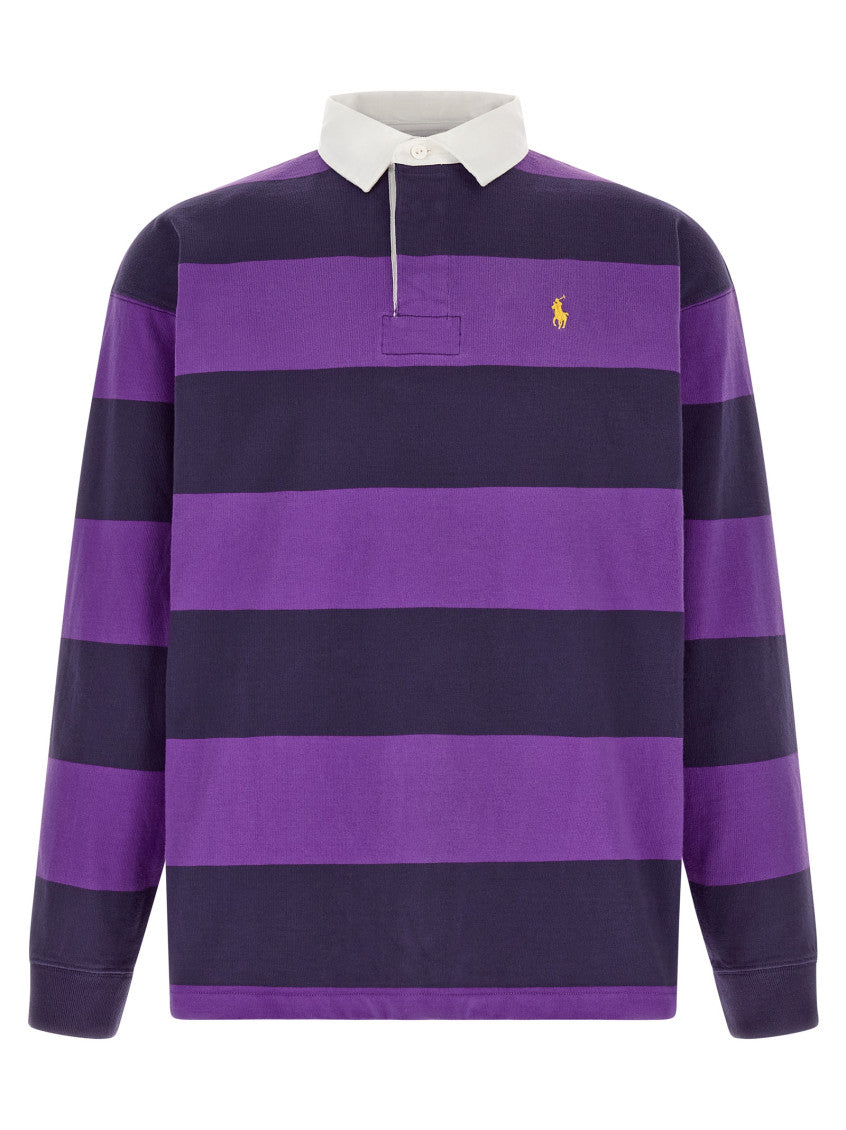 Purple Stripes Full Sleeves Polo 1