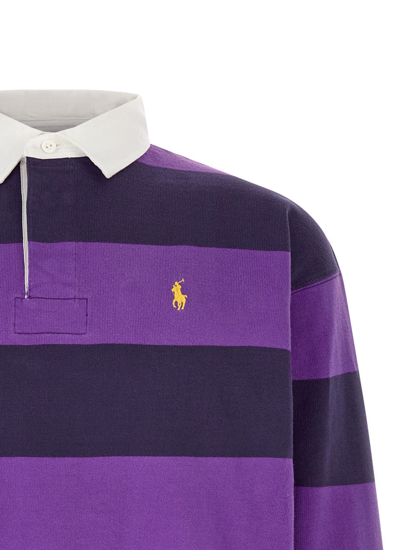 Purple Stripes Full Sleeves Polo 3
