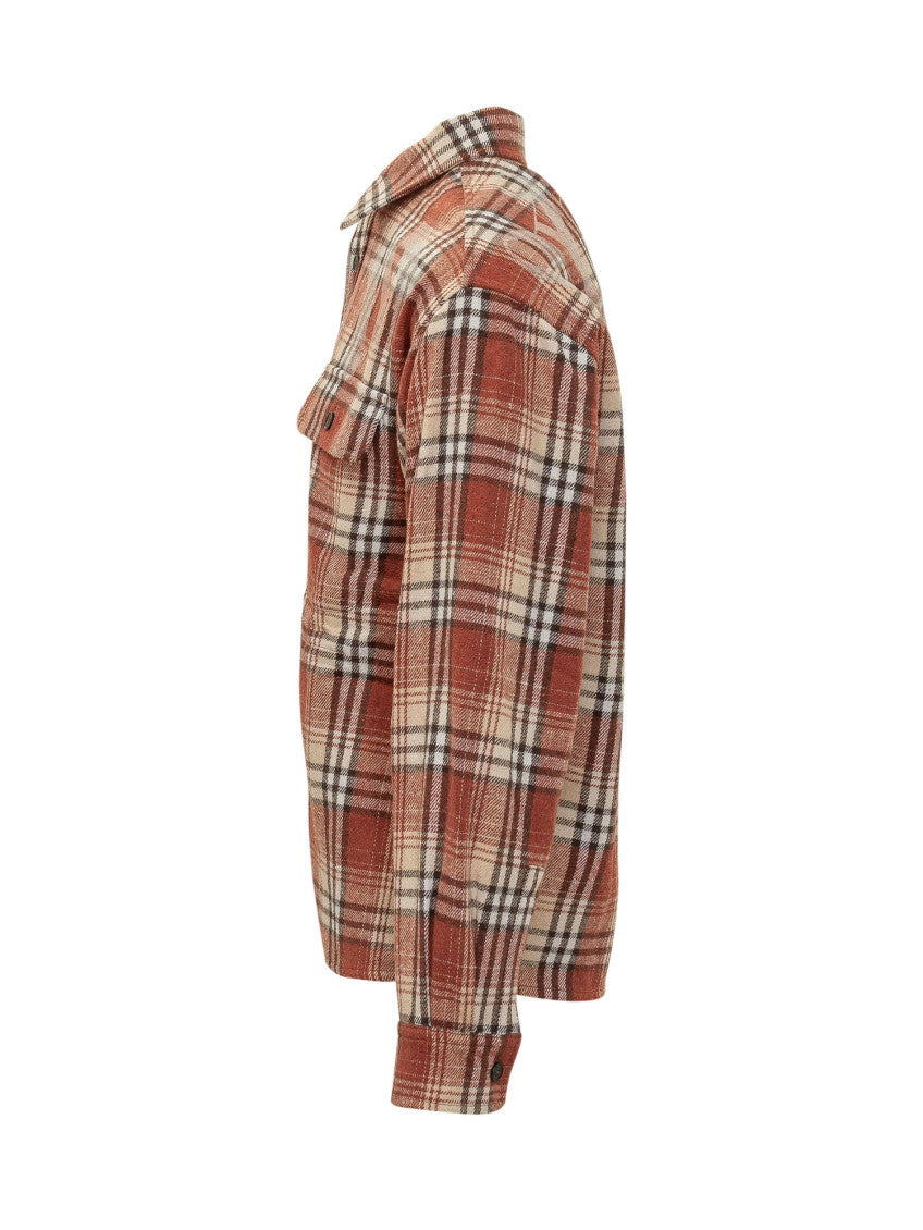 Orange Regular Check Shirt 3