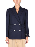 Navy Blue Notched Lapel Blazer 1
