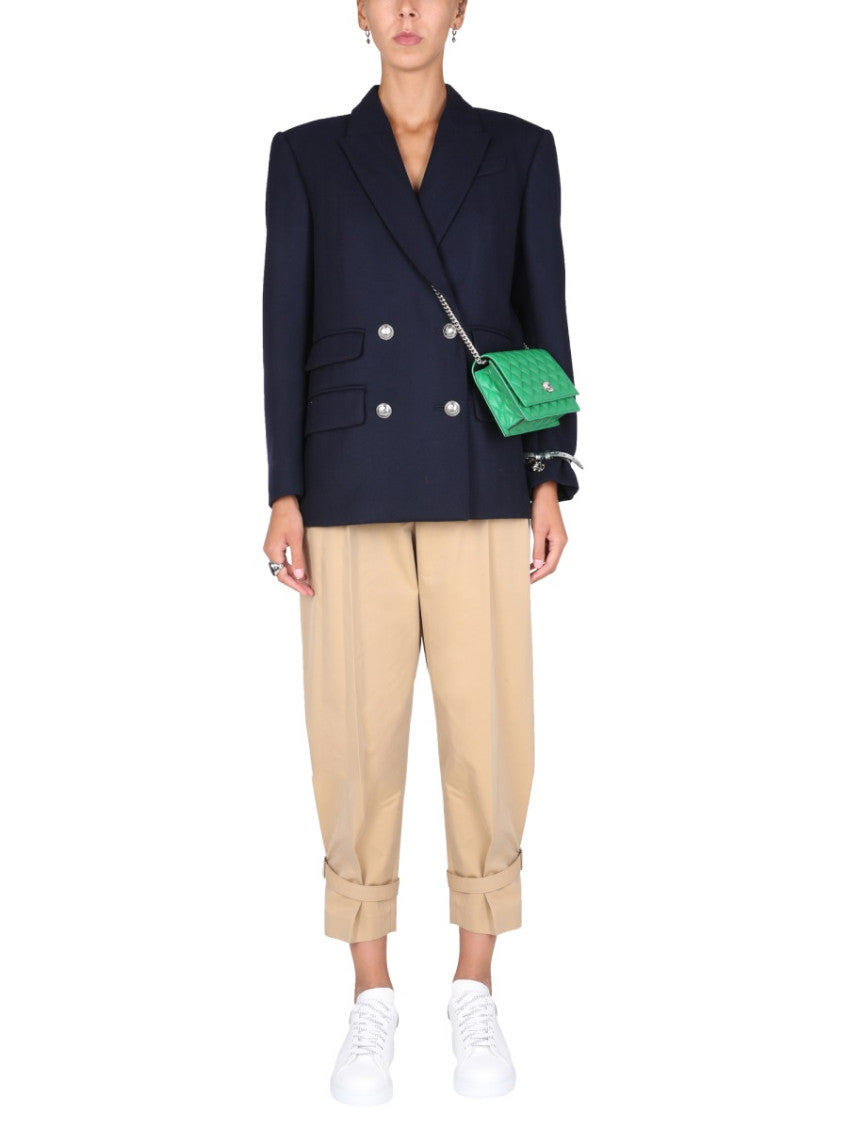 Navy Blue Notched Lapel Blazer 2