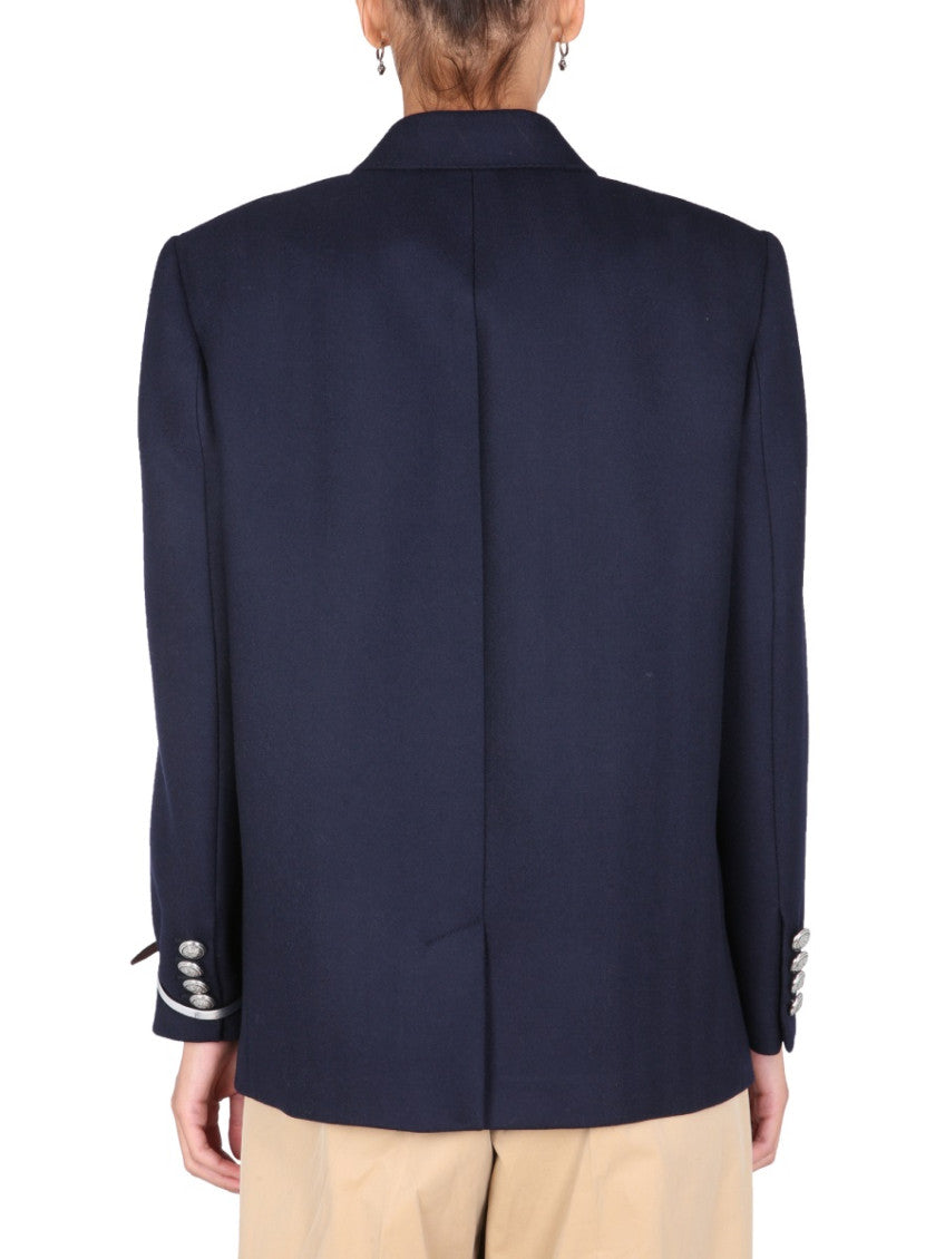 Navy Blue Notched Lapel Blazer 3