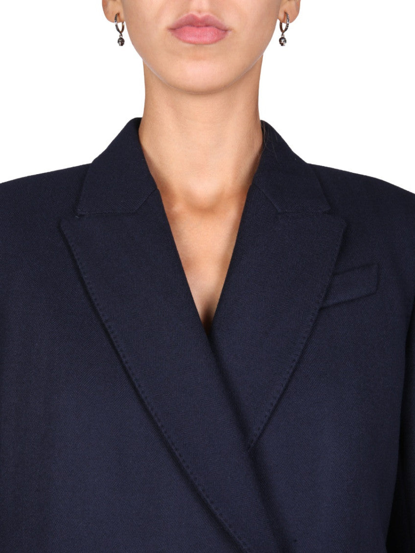 Navy Blue Notched Lapel Blazer 4