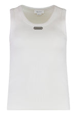 White Textured Round Neck Top 1