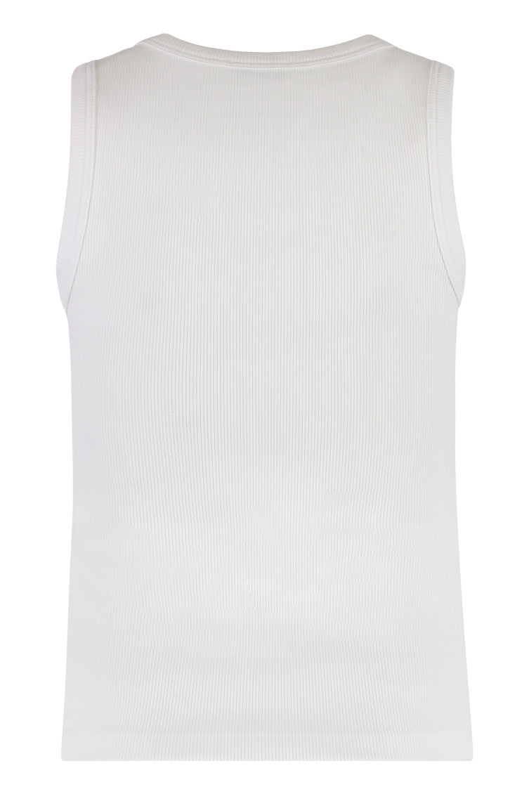 White Textured Round Neck Top 2