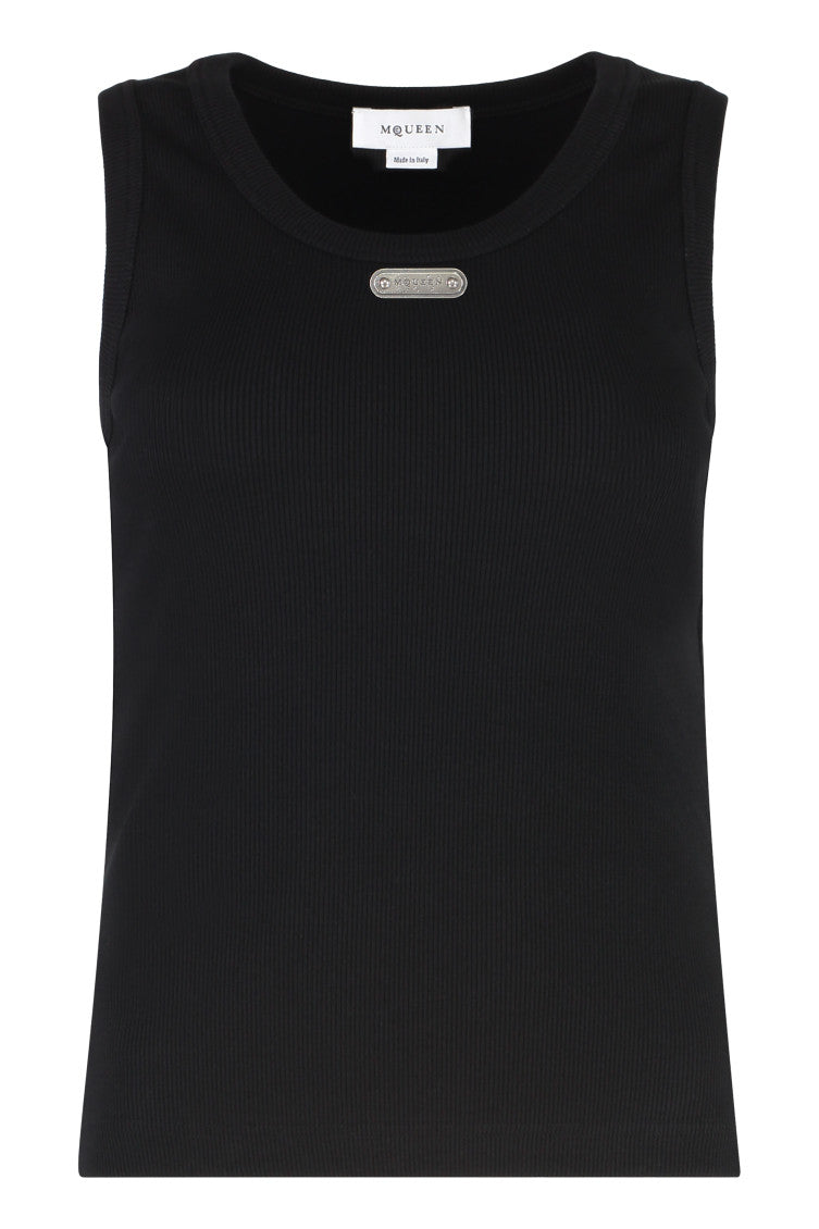 Black Textured Round Neck Top 1