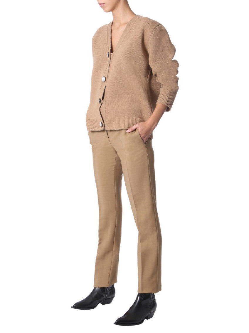 Beige Regular Flat Front Pants 3