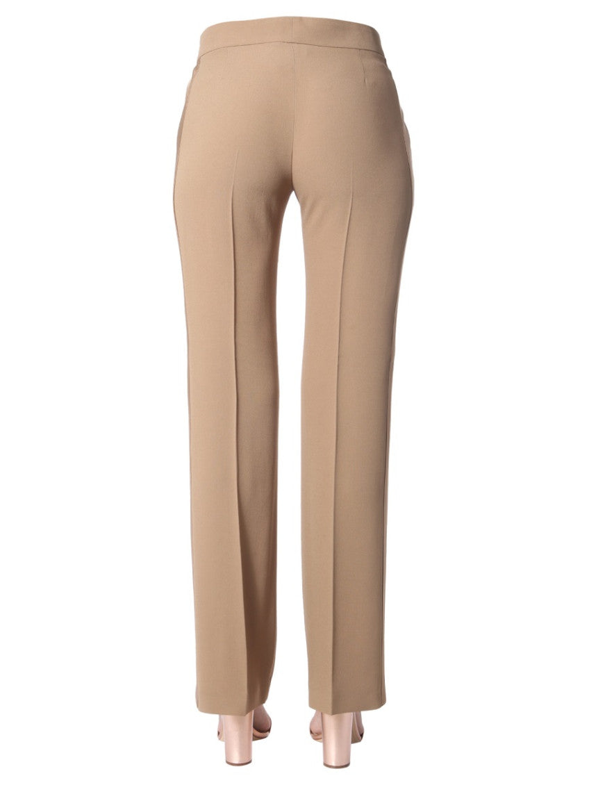 Beige Straight Flat Front Pants 2