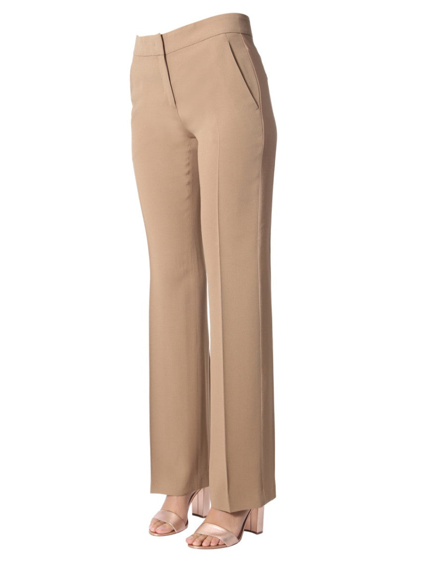 Beige Straight Flat Front Pants 4