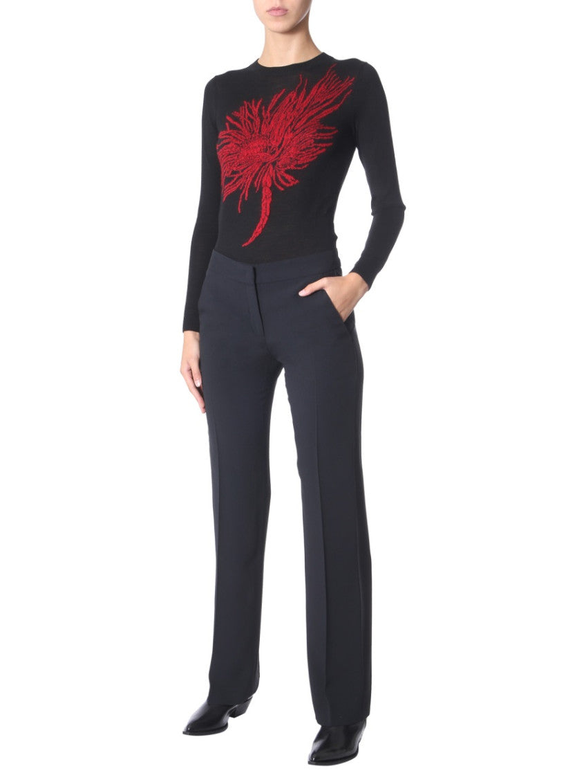 Black Straight Flat Front Pants 2