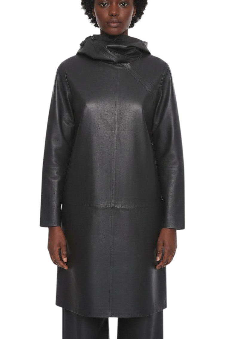 Black Solid Hood Jacket 1